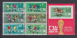 Bulgaria 1974 - Football World Cup, Germany, Mi-Nr. 2326/31+Bl. 47A, Used - Usados