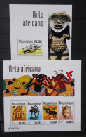 Mozambique 2014, African Art, Two MNH Unusual S/S - Mozambique