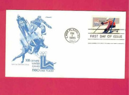 FDC De 1980 Des USA EUAN - YT N° 1264 - Slalom - Hiver 1980: Lake Placid