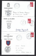 FRANCE 1997 - LUQUET  LA POSTE - Lot 3 Enveloppes De MAIRIES, Affranchies Avec Y&T N° 3085 TVP Rouge. Oblitérées. TB. - 1997-2004 Marianna Del 14 Luglio