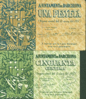 Espagne Guerre Civile Billet Nécessité Ujuntament De Barcelona Una Pesseta + Cinquanta Centims 1937 - 1-2 Pesetas