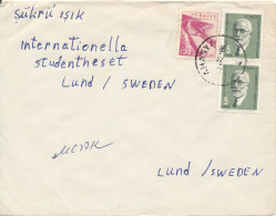 Turkey Cover Sent To Sweden Amasya 1966 - Cartas & Documentos