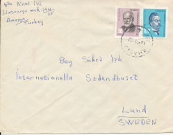 Turkey Cover Sent To Sweden Amasya 1967 - Cartas & Documentos