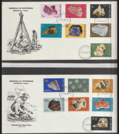 Botswana  1974  SG 322-32  Minerals  On Two Unaddressed First Day Covers - Botswana (1966-...)