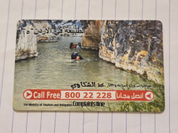 JORDAN-(JO-ALO-0167)-People In River-(45)-(tirage-150.000)-(1JD)-(06/2003)-used Card+1card Prepiad Free - Jordania