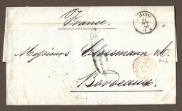 !!! MARQUE D'ENTRÉE SARDAIGNE PAR AMB POUR BORDEAUX, DE 1861 - Sardaigne