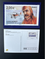 France 2023 Stationery Carte Postale Entier Ganzsache Louis Blériot Paris Airplane Avion Flugzeug Poste Aérienne 1936 - Aviones