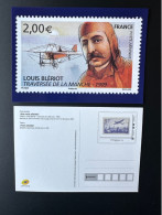 France 2023 Stationery Carte Postale Entier Ganzsache Louis Blériot Paris Airplane Avion Flugzeug Poste Aérienne 1936 - Airplanes