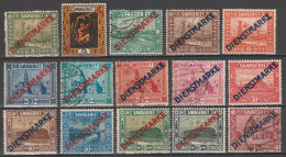 SARRE - 1922 - SERVICE - SERIE COMPLETE YT N°1/15 */OBLITERES MH/USED - COTE = 54 EUR. - Dienstmarken