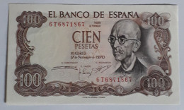 SPAIN  - 100 PESETAS - 1970  - UNC - P 152 - BANKNOTES - PAPER MONEY - CARTAMONETA - - 100 Peseten