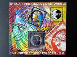 France 1999 Bloc C.N.E.P. CNEP N°28 Philexfrance 1999 Hologramme Hologram Definitive 150 Ans Du Premier Timbre Français - CNEP