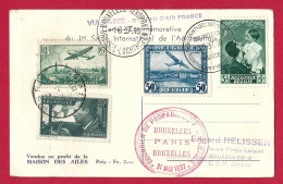 !!! POSTE AÉRIENNE BELGE, VOL ALLER RETOUR BRUXELLES/PARIS-PARIS/BRUXELLES DE MAI 1937 - Brieven En Documenten