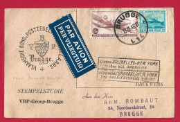 !!! POSTE AÉRIENNE, LETTRE PAR AVION, 1ÈRE LIAISON BRUXELLES/NEW YORK DE 1946 - Cartas & Documentos