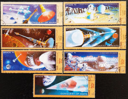 Yémen Du Nord 1971 Space Projects For The Conquest Of Mars  Stampworld N° 1385 à 1391 Série Complète - Yemen