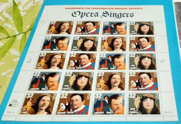 USA 1996 / OPERA SINGERS / BLOC FEUILLET 20 TP NON PLIE / NEUF FDC / COTE 22€50 - Unused Stamps