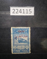 224115; French Colonies; Alaouites Municipal; Revenue Syrian Stamp 5 P ;Red Overprint Alaouites Mountain Municipal - Usati