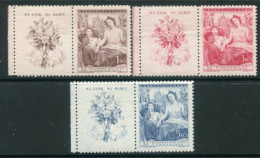 CZECHOSLOVAKIA 1948 Sokol Congress With Labels MNH / **.  Michel 532-34Zf - Nuovi