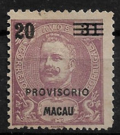 MACAU 1900 D. CARLOS I SURCHARGED Ovp. PROVISORIO MH NG (NP#70-P12-L8) - Gebraucht