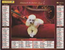 CALENDRIER ANNEE 2004, COMPLET, CHIEN ET VIOLON, CHAT ET BIJOUX COULEUR  REF 14388 - Grossformat : 2001-...