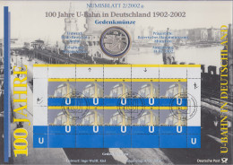 Bundesrepublik Numisblatt 2/2002 U-Bahn Berlin Mit 10-Euro-Silbermünze  - Sammlungen