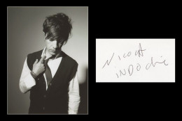 Nicola Sirkis - Indochine - Belle Carte Signée + Photo - Bruxelles 90s - Cantantes Y Musicos