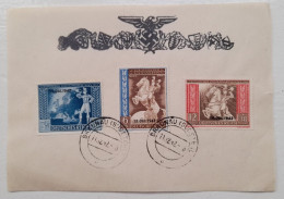 1942 German Stamps On Official Postal Stationary Sheet - WWII Germany Stamps - Third Reich Stamps - Buste