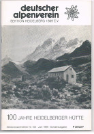 B100 893 100 Jahre Heidelberger Hütte 1889-1989 Alpenverein Sektion Heidelberg ! - Alte Bücher