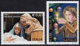 Italia / Italia 2002 Correo 2613/14 **/MNH Navidad. (2 Sellos)  - 2001-10: Mint/hinged