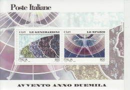 Italia / Italia 2000 Hojas Bloque 26 **/MNH El Año 2000 "Generacion Y Espacio"  - 2001-10:  Nuevos