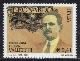 Italia / Italia 2003 Correo 2668 **/MNH Centenario De Las Ediciones Vallecchi.  - 2001-10:  Nuevos