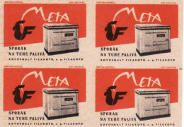 Slovakia - 4 Matchbox Labels - KOVOSMALT Filakovo - Solid META Fuel Stove - Boites D'allumettes - Etiquettes