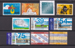 NETHERLANDS, 2002, Used Stamp(s) , Various Subjects , NVPH Nr. 2047=2102 , Scannr.18157 ,   10 Values - Gebruikt