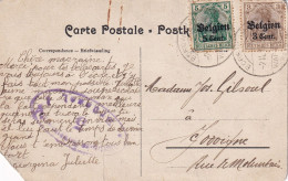 Occupation Militaires Deutsches Reich Sur Carte 2905 Waremme La Poste Coin Touché - Lettres & Documents
