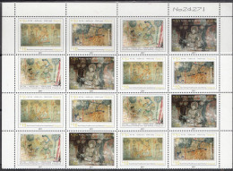 NEPAL 2011, TOURISM, MURAL PAINTINGS, Set 4v Complete Se-tenant, 4 Sets In Blocs Of 4 (16 Stamps) MNH(**) - Nepal