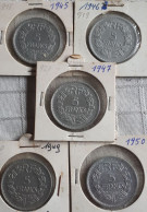 FRANCE :5 X 5 FRANCS 1945-46-47-49 & 50 LAVRILLIER KM 888b.1 SUP! - 5 Francs
