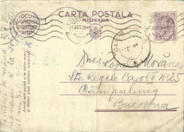 ROMANIA 1938 MILITARY POSTCARD, CENSORED, CERNAUTI STAMP, POSTCARD STATIONERY - Lettres 2ème Guerre Mondiale