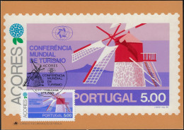 Portugal (Açores) 1980 Y&T 327. Carte Spéciale Premier Jour, FDC. Moulin à Vent, Conférence Mondiale De Tourisme - Moulins