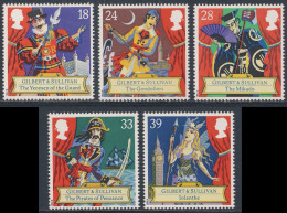 Great Britain 1992 Mi 1409 /13 YT 1628 /32 SG 1624 /8 ** Gilbert And Sullivan Operas / Komponist, Opernszenen - Théâtre