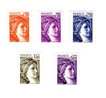 Les 5 Sabine En Gomme Hollandaise 0.30fr 0.50fr 0.70fr 1fr Et 1fr60. Cotes YT 1968 + 1969 + 2056 -+2057 + 2060 = 59 €. - Unused Stamps