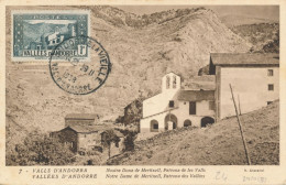 1933 ANDORRE Carte Maximum N° 24 Chapelle De Meritxell Obl 29/11/33  - Andorra Maxi Card PC - Maximumkarten (MC)