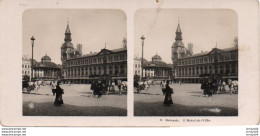 83Gt   Photo Stéréoscopique Stéréo Ostende Oostende Hotel De Ville - Oostende