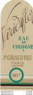 Etiquette Parfum Grasse Giraud Eau De Cologne Viridiflor - Labels