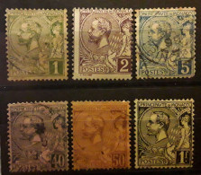 MONACO 1891 , Prince Albert 1er,  6 Timbres Yvert No 11,12,13,17,18,20 Obl TB Cote 34 Euros - Oblitérés