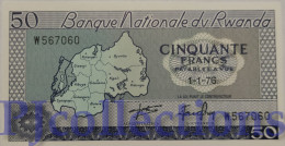 RWANDA 50 FRANCS 1976 PICK 7c UNC - Rwanda