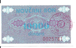 BOSNIE-HERZEGOVINE 10000 DINARA ND1992 VF+ P 52 - Bosnia Y Herzegovina