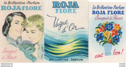 V11 96Hs Lot De 3 Cartes Parfumées Parfums Brillantine Roja Flore En TBE - Profumeria Antica (fino Al 1960)