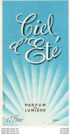 V11 96Hs Carte Parfumée Parfum Ciel D'été L.T. Piver Paris Parfumerie R. Noel à Lourdes - Anciennes (jusque 1960)