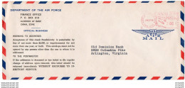 V11 96Hs  Courrier Air Mail Oblitération Timbres USA Department Of The Air Force Double Obliteration 1958 - Lettres & Documents