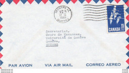 V11 96Hs  Courrier Air Mail Oblitération Timbres Canada Quebec En 1965 - Cartas & Documentos