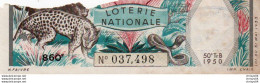 V11 96Hs   Billet De Loterie Entier 860F Loterie Nationale 50eme Tranche B De 1950 - Biglietti Della Lotteria